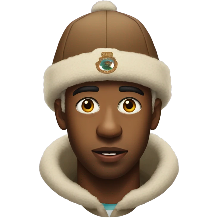 tyler the creator wearing a ushanka emoji