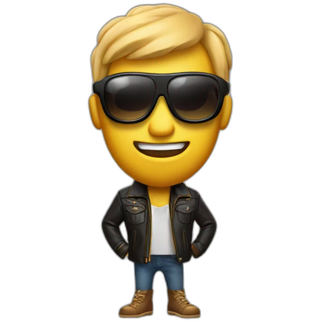 a living peanut with a leather jacket and sunglasses emoji