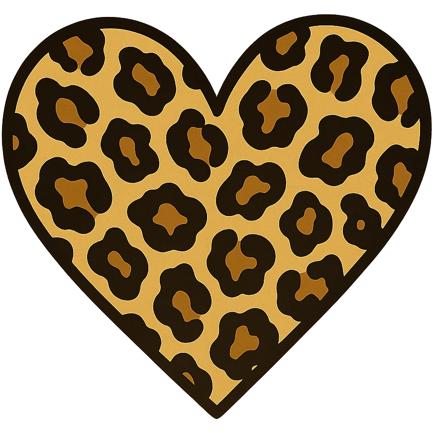 leopard print heart, style 2 emoji