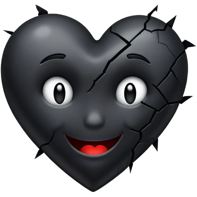 A combination of a broken heart and a smile and a black heart and regret. emoji