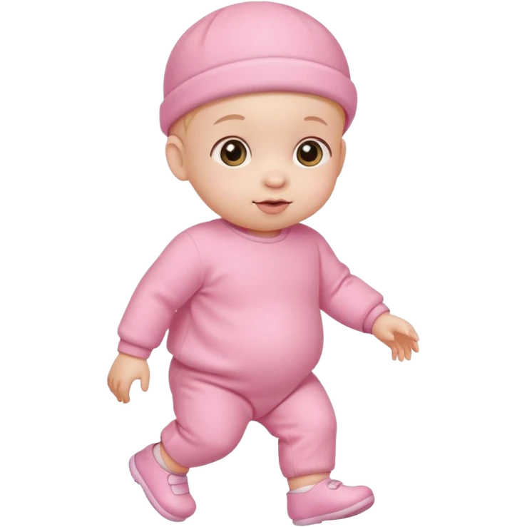 pink baby walking emoji