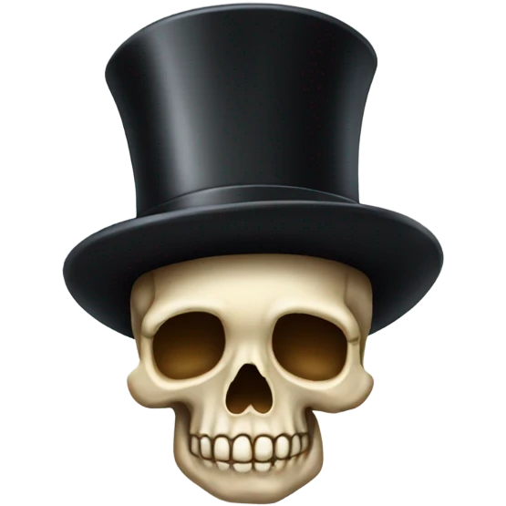 skull emoji wearing a top hat  emoji
