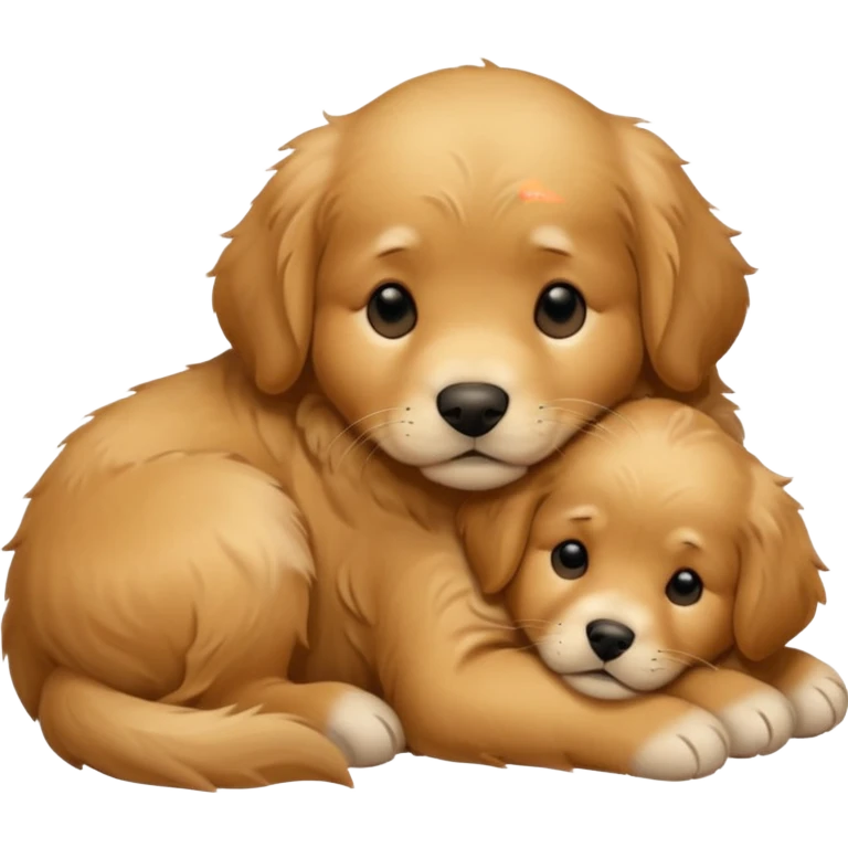 Golden retriever puppy sleepy emoji