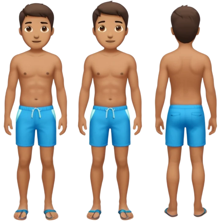 a man in Bermuda shorts as a swimsuit full body emoji