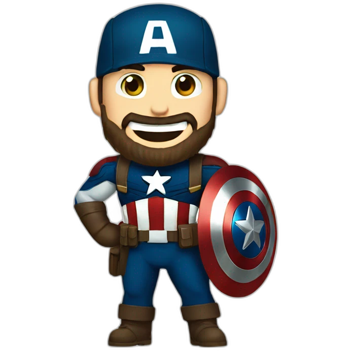 Bearded Captain america laught emoji