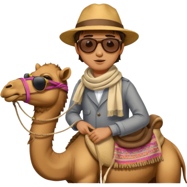 Tourist indesert with camel emoji