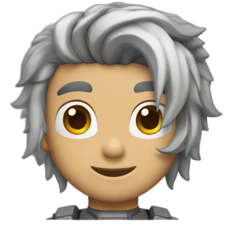 Chico un una mecha en el pelo emoji