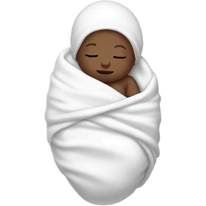Sleeping light black baby with white swaddle emoji