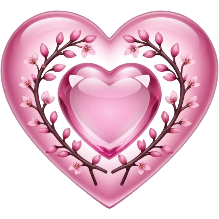 sakura heart with a crystal effect emoji