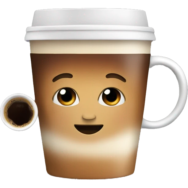 Cute fix drinking coffee emoji