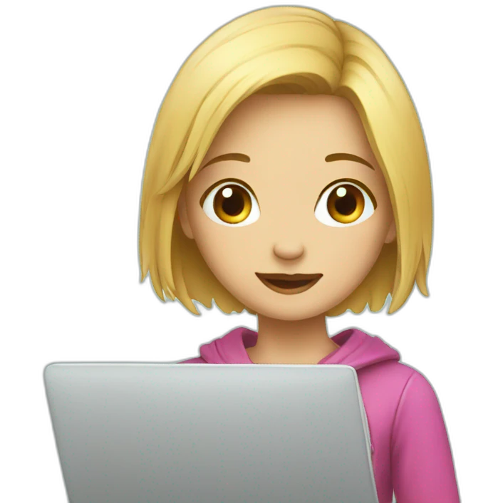 girl laptop illustration emoji