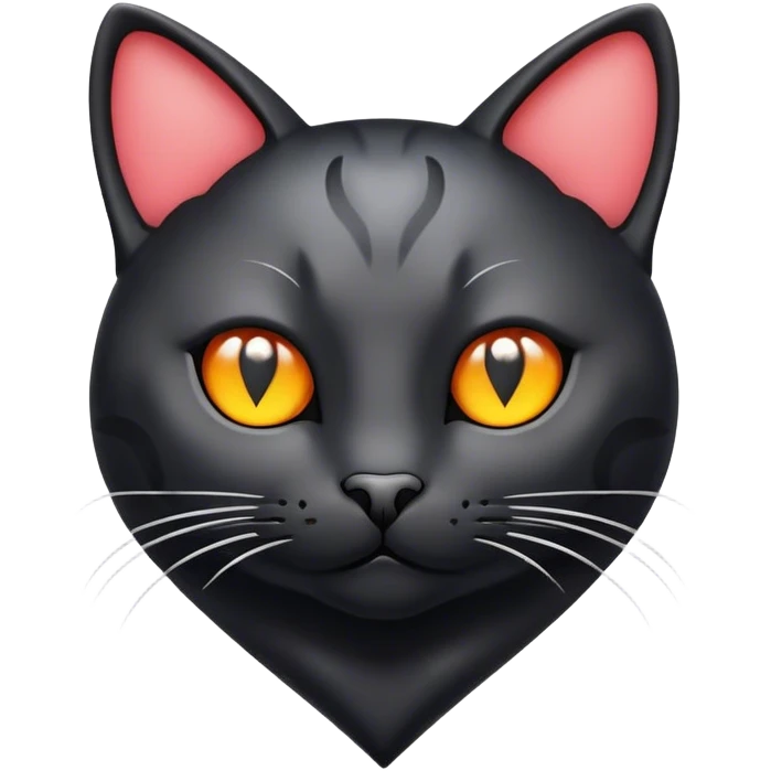 Cat heart black emoji