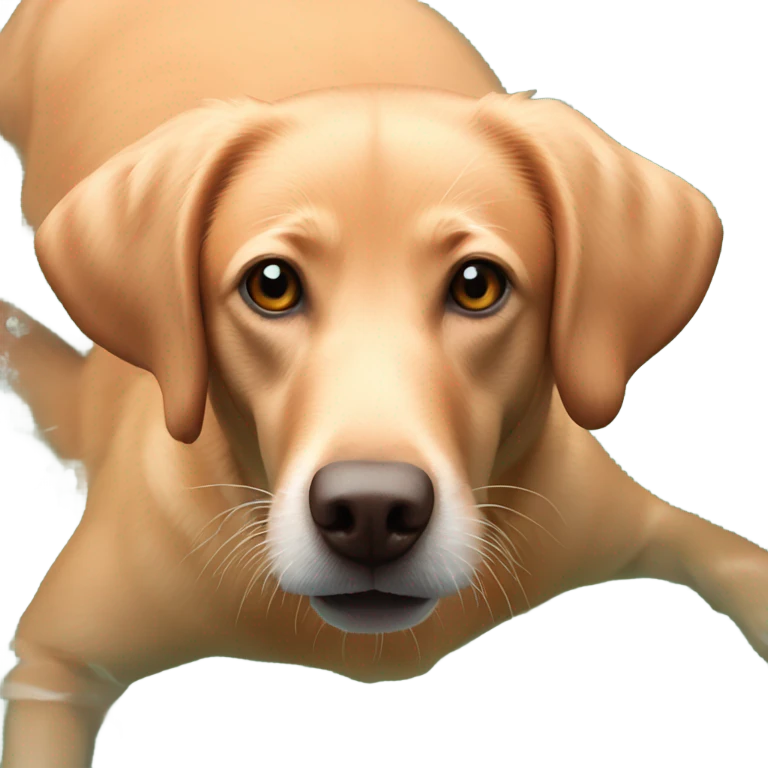 Fox red lab swimming emoji
