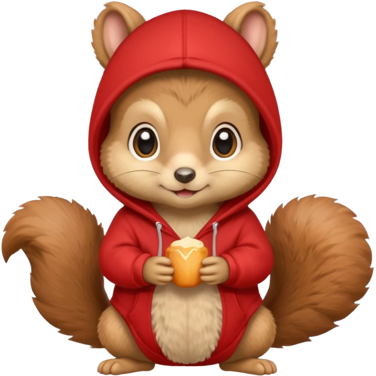 baby squirrel wear red hoodie emoji