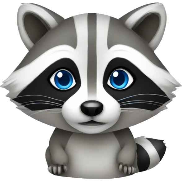 Cute raccoon with blue eye emoji