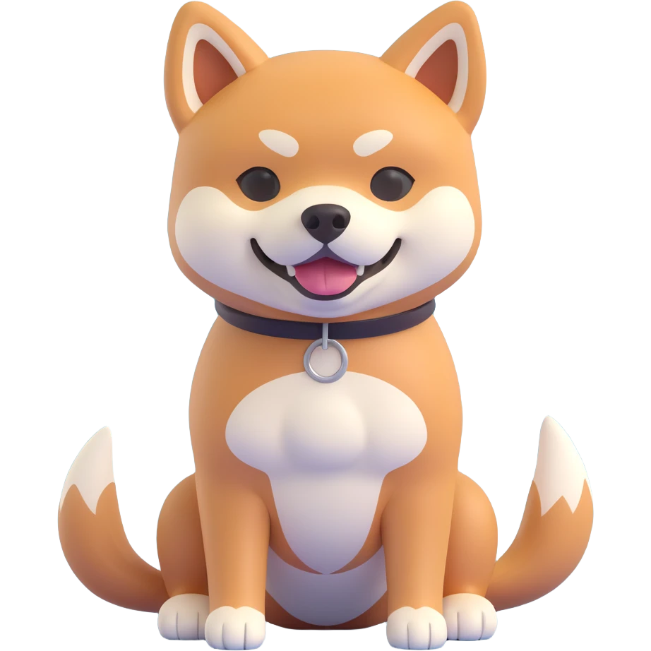 shiba inu, showing muscles emoji