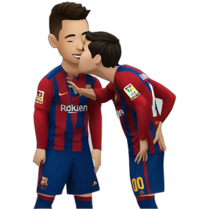 cristiano ronaldo kissing messi emoji