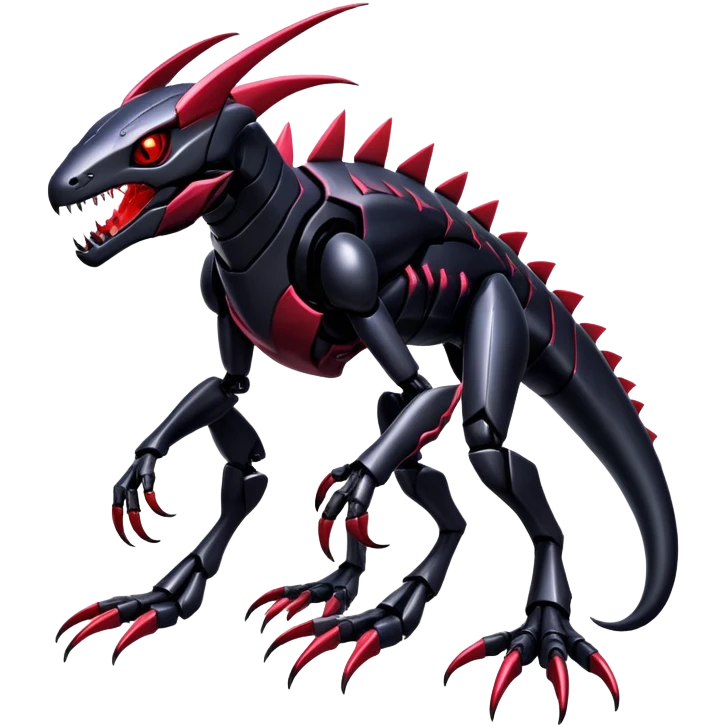 Shiny Exotic Edgy Badass Gothic Cool epic Futuristic Salandit-Genesect-Koraidon-Fakémon-hybrid-creature (full body)  emoji