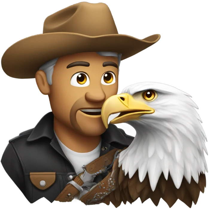 Eagle grabbing a cowboy emoji