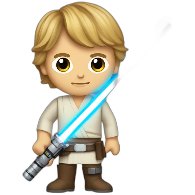 Luke skywalker with lightsaber emoji