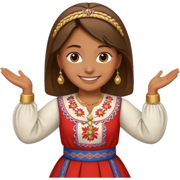 Serbian kolo dancing girl emoji