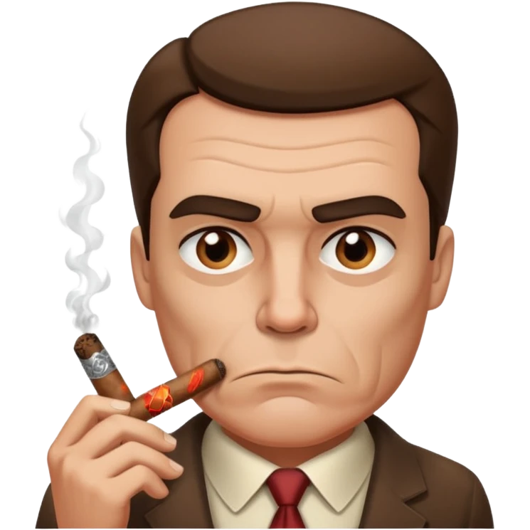 a suspicious person smoking a cigar emoji