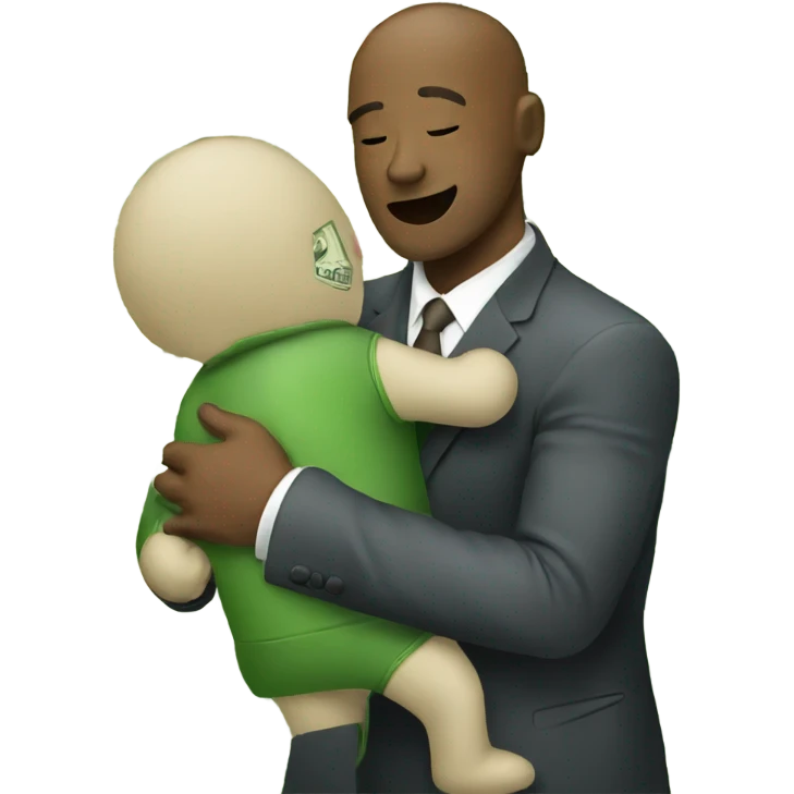 Man hugging money emoji