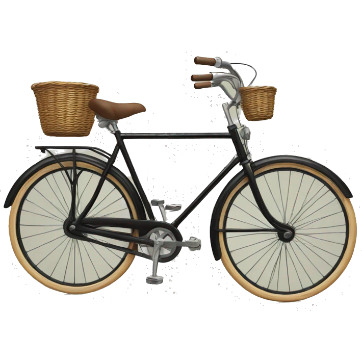 vintage black bike with front basket  emoji
