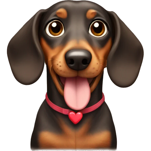 dachshund with heart emoji