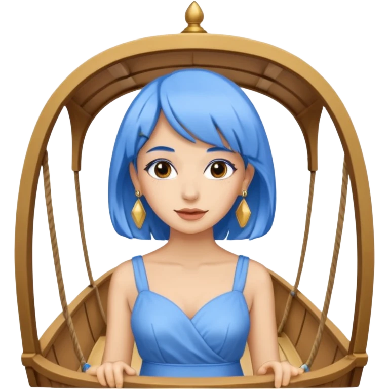 venice gondolier woman fat earring wearing blue hair emoji