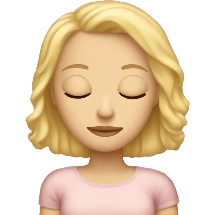 blonde girl sleeping emoji