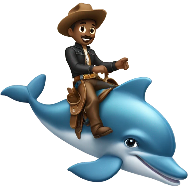 Cowboy riding a dolphin emoji