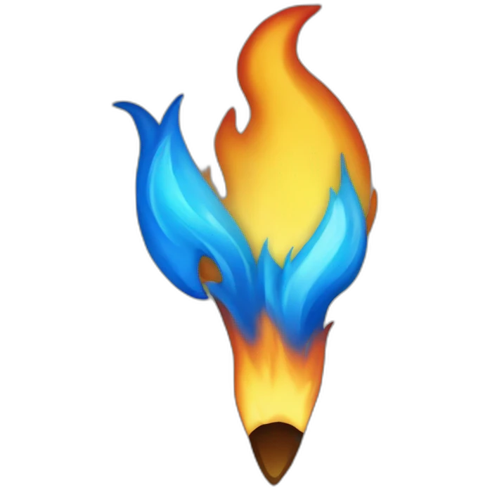 Flama de fuego color azul  emoji
