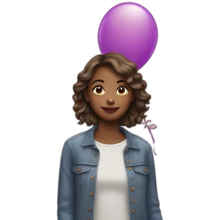 girl with balloons emoji