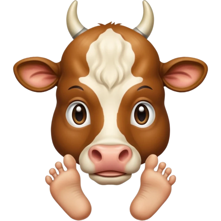 Cabeza de planeta Saturno con cuerpo de vaca y pies de humano emoji