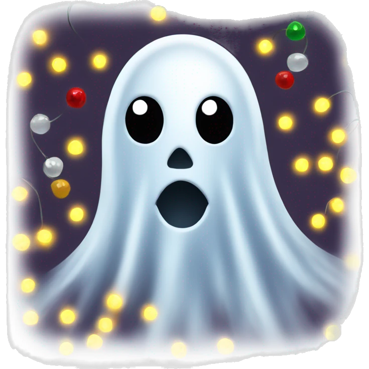 Ghost with Christmas lights  emoji