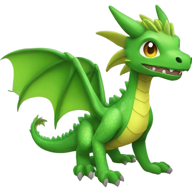 Colorful Legendary Green Jungle Grass Dragon Fakemon emoji