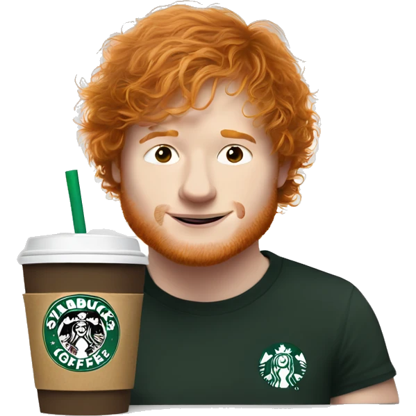 Ed Sheeran Drinking Starbucks coffee emoji