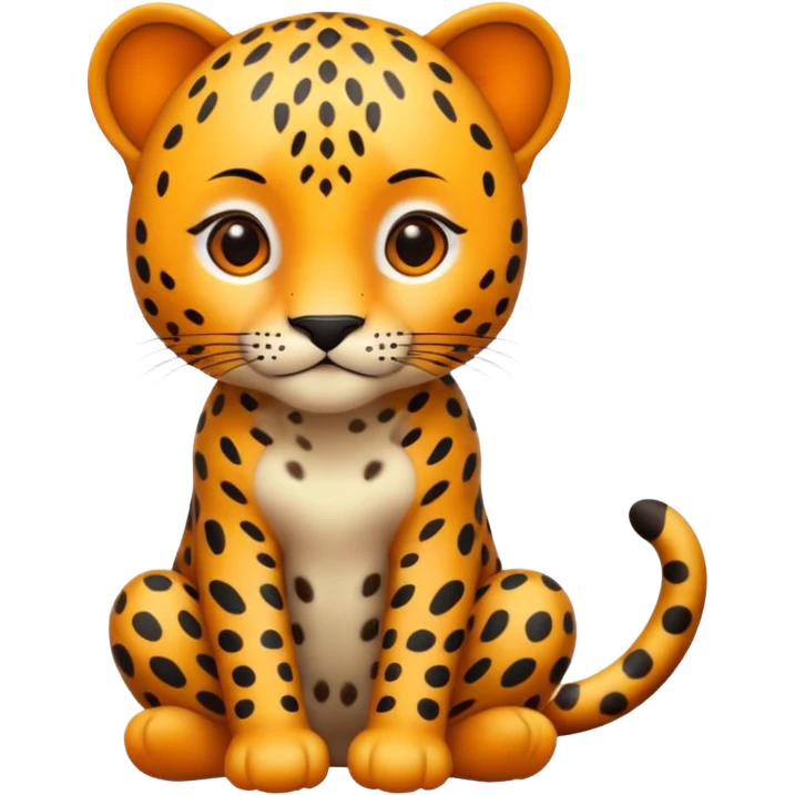 leopardo sentado emoji, tierno y claro emoji
