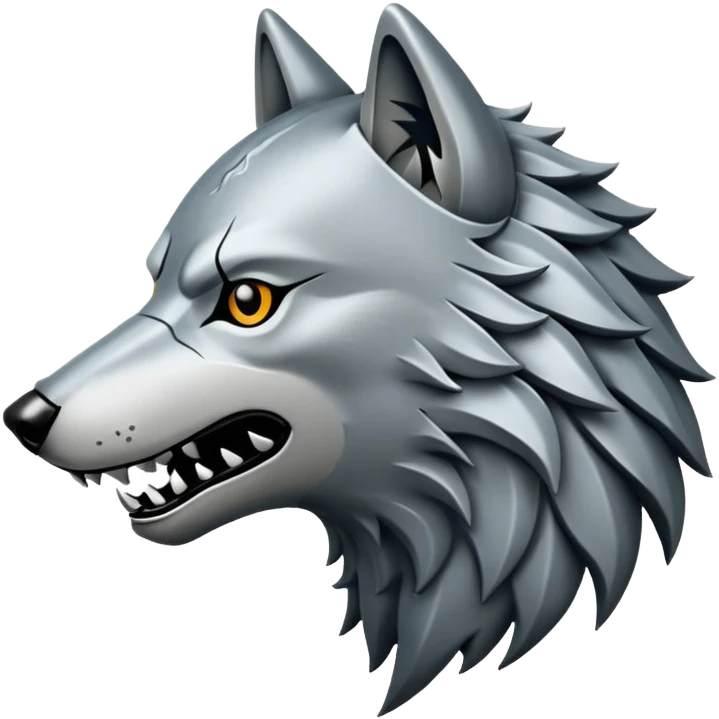 house stark from game of thrones, wolf symbol emoji