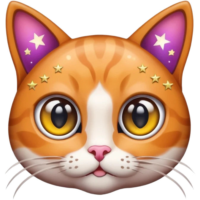 sticer cat and eyes stars emoji