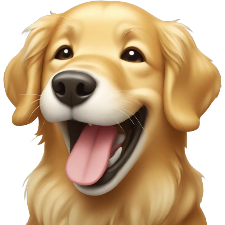 Golden retriever laughing  emoji