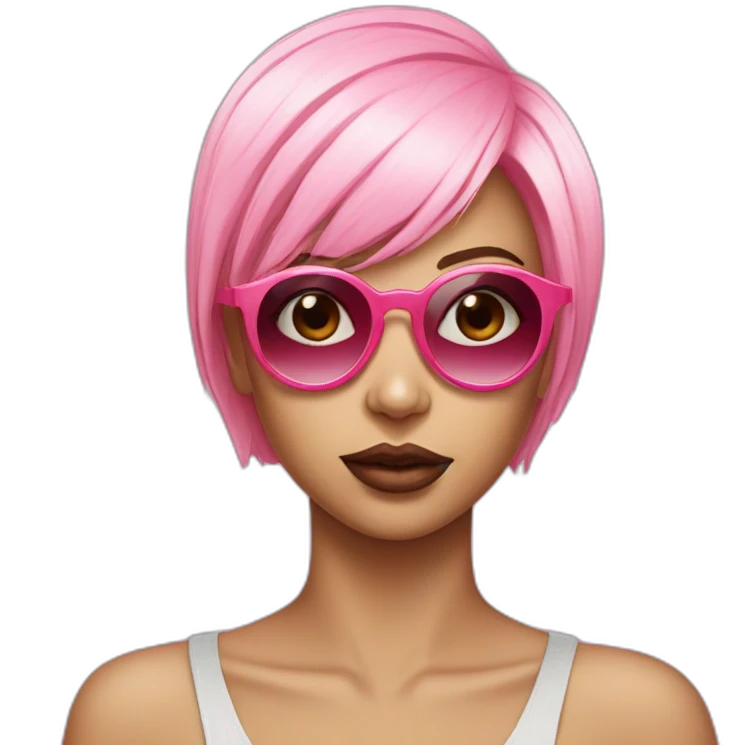 girl sunglasses shorthair bubble gum emoji
