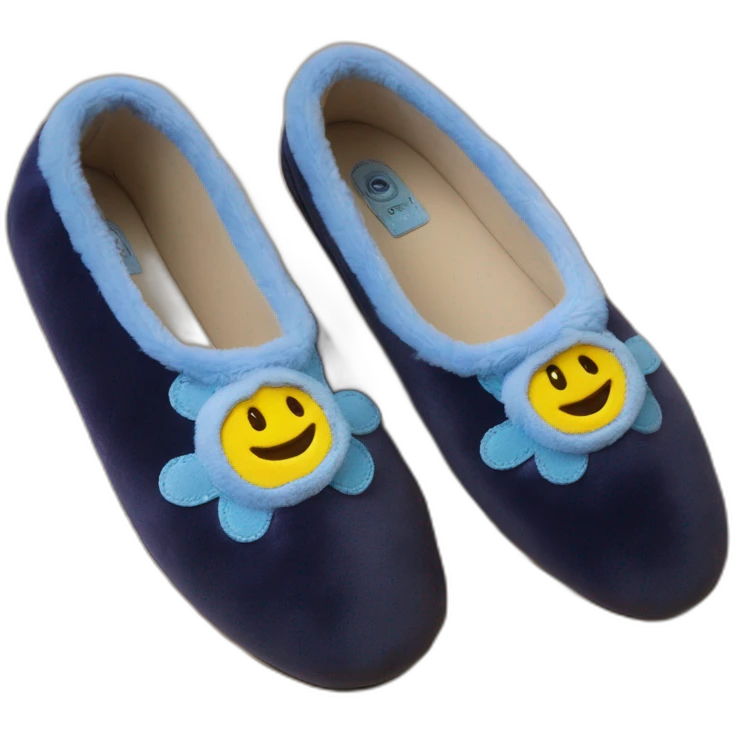 slippers ballerine isotoner avec semelle en cuir souple emoji