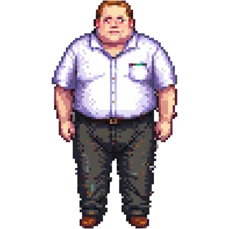 portly man in shirt and trousers emoji