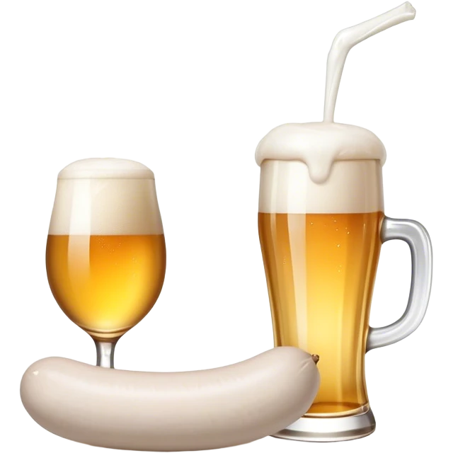 white sausage with a white beer emoji