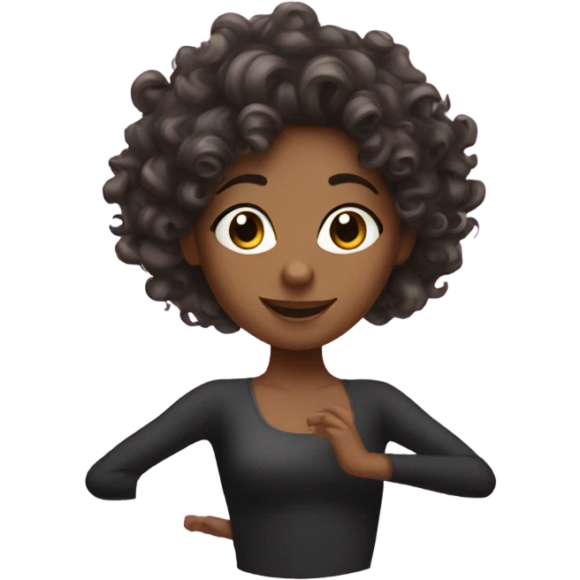 A girl with wavy curly hair doing aerial dance  emoji