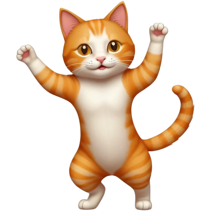 Chat roux qui dance emoji