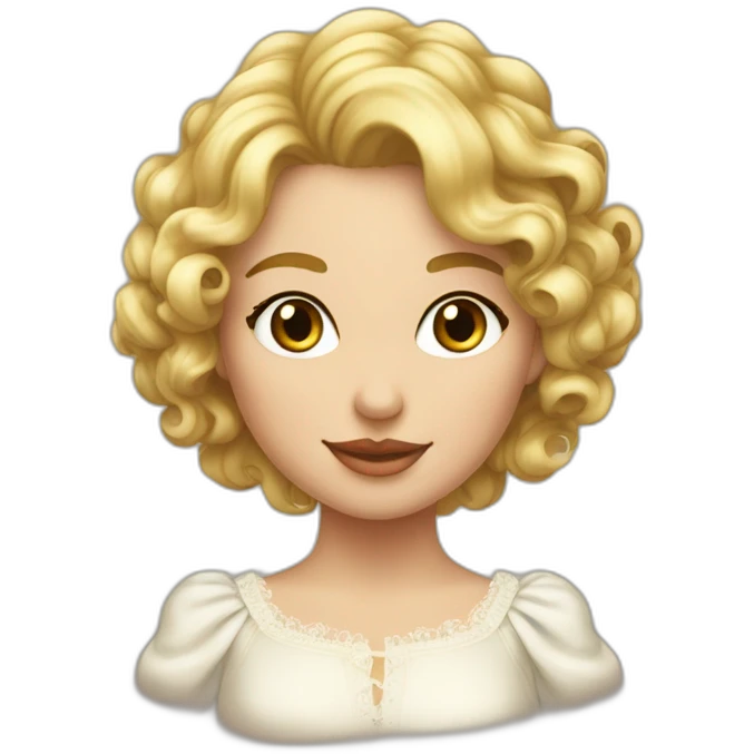Une jeune fille aux cheveux bouclés blond vénitien emoji