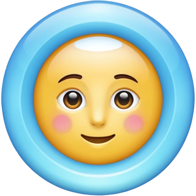 Circulo celeste claro con un visto en el centro blanco emoji